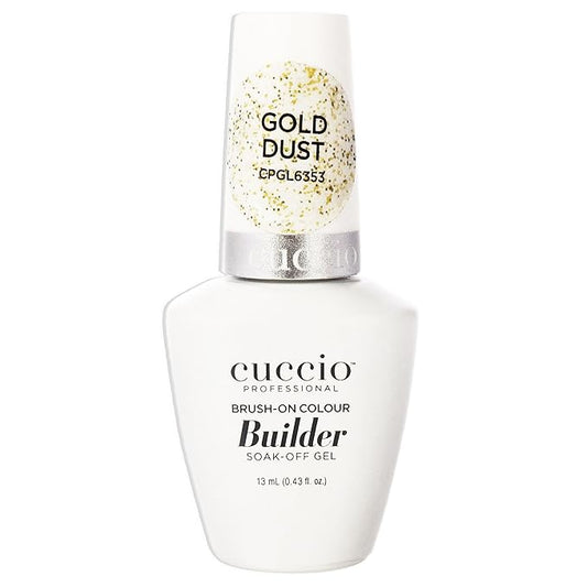 Cuccio Pro Brush-On Colour Builder Soak Off Gel - LED and UV Self-Leveling Lightweight Formula - Camouflages Re-Growth and Corrects Uneven Nail Beds - Base Coat - Gold Dust - 0.43 oz