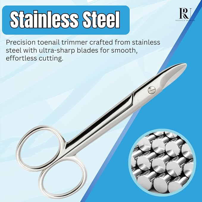 Nail Scissors Stainless Steel for Toenail Scissors Made in Germany for Precise Cutting of thick nails Pedicure Scissor for Manicure Pedicure & Ingrown Toenails Grooming Scissor for Men Women & Kids.