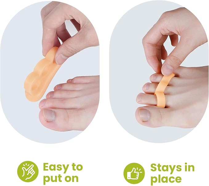 Bukihome Hammertoe Corrector Gel Toe Straighteners - 12 pcs Support Crest for Women & Men - Realign Bent, Crooked, Curled, Claw, Hammer Toes - Beige,Multi-Size