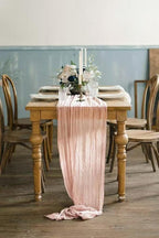 12Pack Light Pink Cheesecloth Table Runner 20x120inch Gauze Table Runners | - Image 8