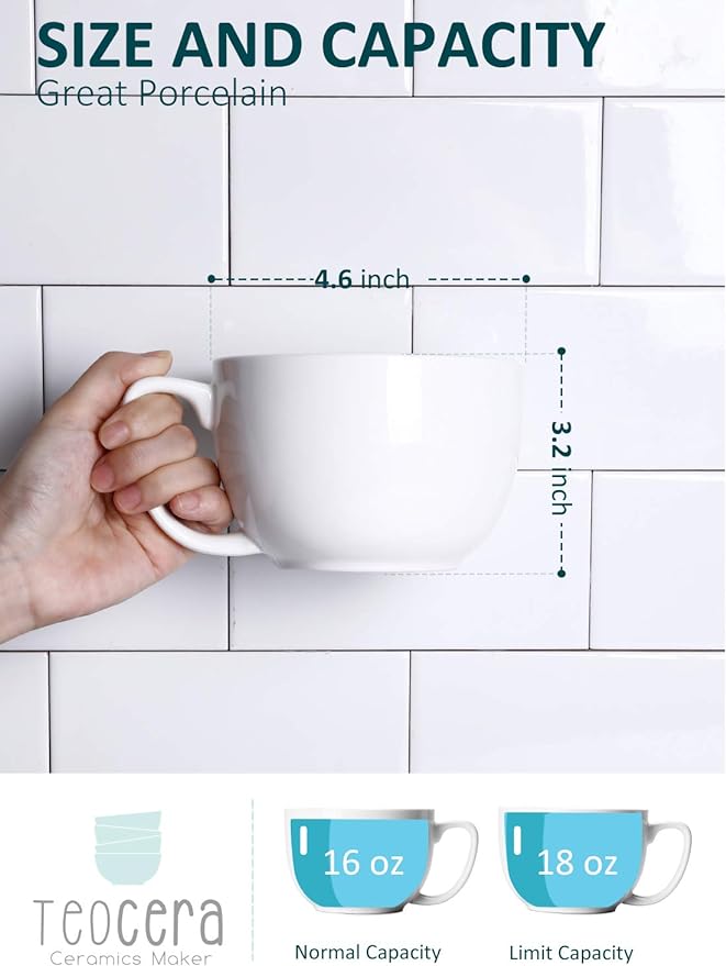 Teocera 16oz Large Coffee Mugs Set of 4 - Image 4