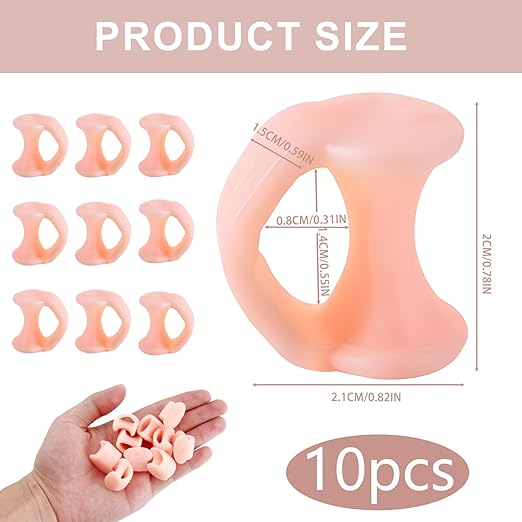 10pcs Gel Toe Separator, Pinky Toe Spacers, Little Toe Cushions Straightener Bunion Corrector for Preventing Rubbing & Relieving Pressure, Pain Relief from Overlapping Toes (Flesh color)