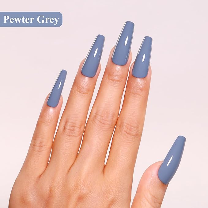 Imtiti Gel Nail Polish 0.5 Fl Oz Pewter Grey Gel Polish, Soak Off LED U V, DIY Nail Art Starter Kit For Women & Girls