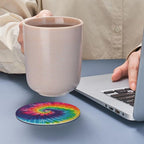 6 Pcs Colorful Rainbow Tie Dye Leather Coasters - Image 7