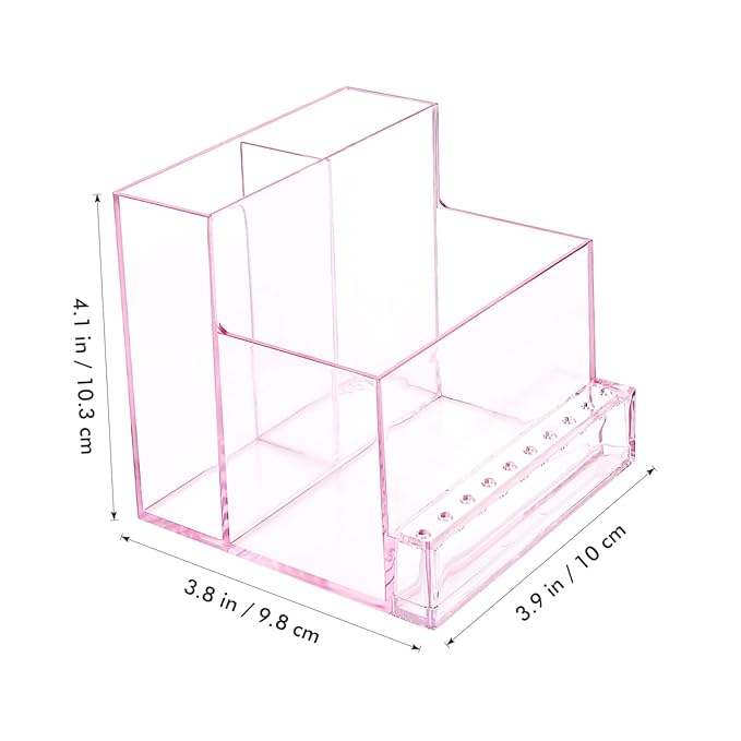 FRCOLOR Nail Kits Nail Drill Bits Holder Stand Display Organizer 1 Transparent Storage Box for Nail Art Polishing Grinding Drill Bit 4.1inch Nail Display Stand