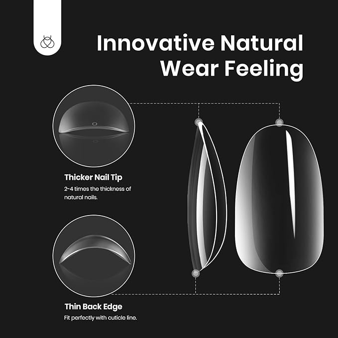 Beetles Gel Nail Kit Gel Nail Tips 504Pcs XS short oval Pre Shaped Clear Full Cover False Nail Tips with 5 in 1 Nail Glue and Reformatory Led Nail Lamp for Nail Art Diy Home Manicure