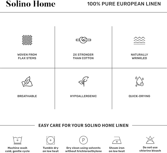 Solino Home 100% Linen Dining Table Runner Ivory Woven, Fete 14 x 60 in | Table - Image 9