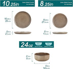 vancasso PLAYA Plates and Bowls Sets, 18 Pieces Dark Brown Dinnerware Sets - Image 2