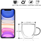 KitchenTour Insulated Coffee Mug 6 oz- Double Wall Glass Coffee Cup - Image 2
