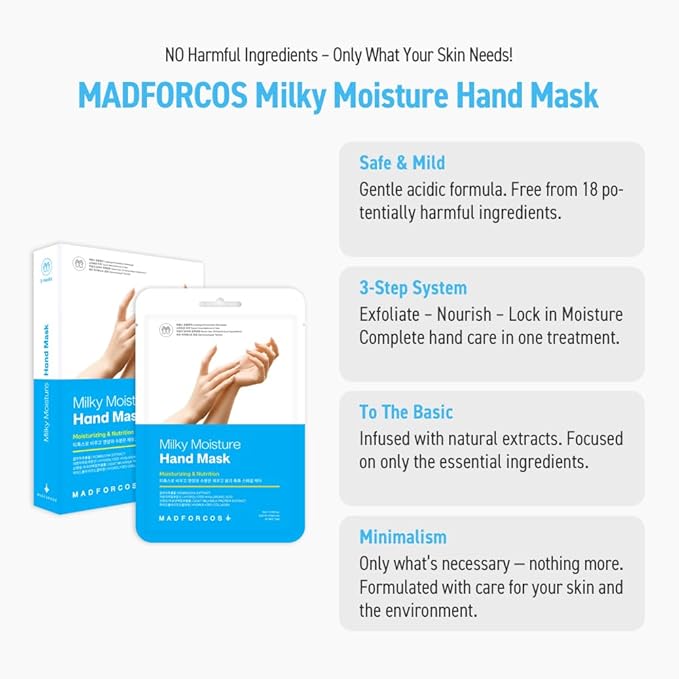 Milky Moisture Hand Mask – Hydrating Gloves for Dry Hands | 5 or 10 Pairs (5 Pair (Pack of 1)) (10 Pair (Pack of 1))