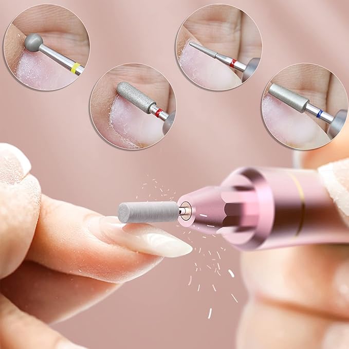 30-Piece Nail Cutter Drill Bit for Manicure Tungsten Steel Professional Manicure Drill Set Universal Diamond Drill Bits for Nails Electric Drill