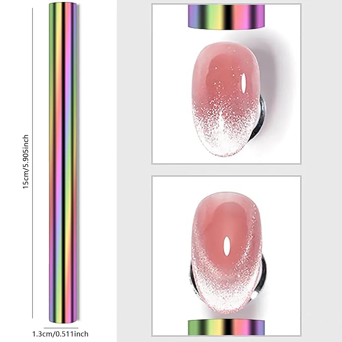 5 Pieces Cat Eye Magnet for Nails Extra Large Cylindrical Cat Eye Nail Magnet Magnetic Magnets Wood Cat Eye Nail Polish Magnet Stick Cat Eye Magnetic Nail Tool for DIY Home, Salon, Studio