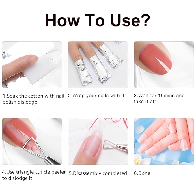 Nail Polish Remover Wraps, Aluminium Nail Foil Wraps, Nail Art Soak off Gel Polish Remover with Pre-Attached Lint-Free Cotton Pads for Removing Nail Polish (1000 PCS)