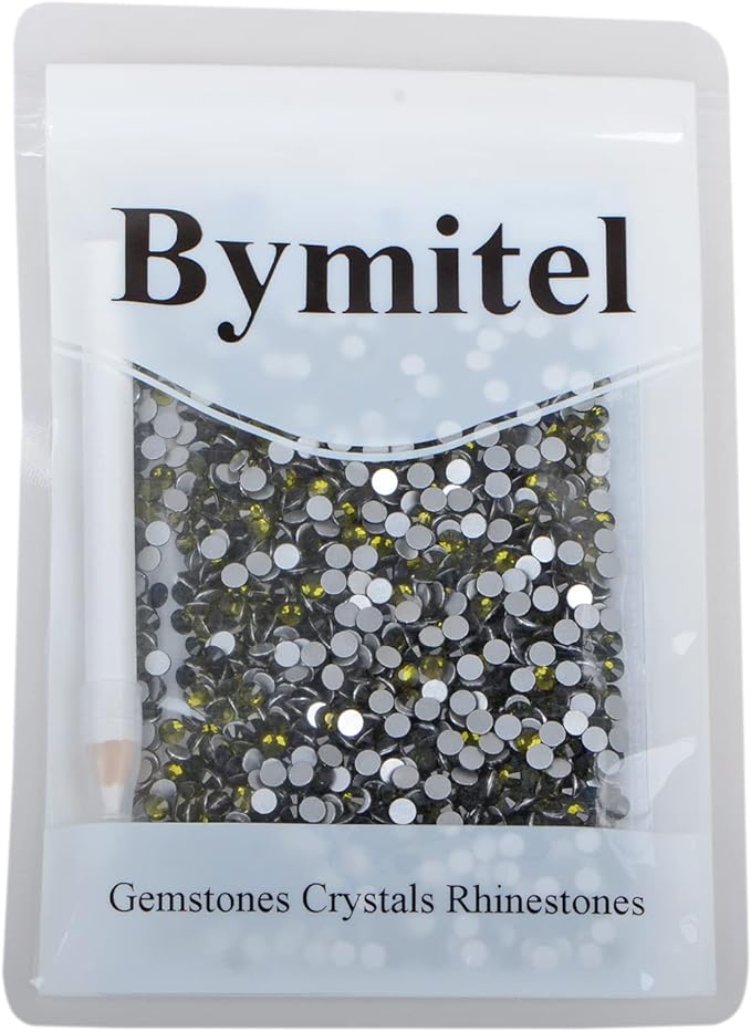 1440PCS Art Nail Rhinestones Non Hotfix Glue Fix Round Crystals Glass Flatback for DIY Jewelry Making with one Picking Pen (ss16 1440pcs, Olivine)