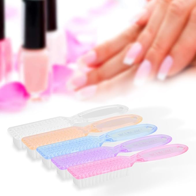 NICEMOVIC 30 Pcs Nail Brush for Cleaning Fingernails, Handle Grip Nail Scrubber Brush, Hand Fingernail Cleaner Brush Manicure Tools Scrub Cleaning Brushes, Use for Toe and Nail Cleaning (Clear)