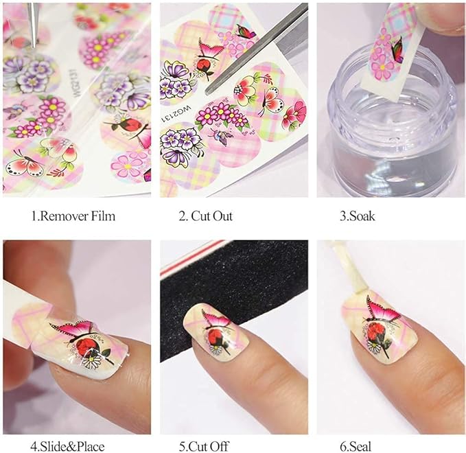 24 Sheets Halloween Nail Stickers Day of The Dead Water Transfer Nail Decals Skull Ghost Eye Hulk Clown Witch DIY Nail Art Stickers Halloween Party Supply Fingernails Toenails Decoration
