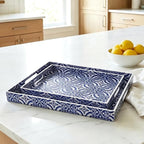 2 Pack Serving Tray with Handles, Rectangular Decorative Trays - Image 5