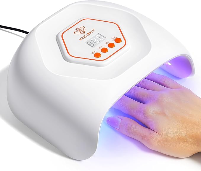 modelones UV LED Nail Lamp, Light for Gel Nails Nail Dryer Gel Polish Fast Curing with 4 Timer Smart Sensor Nail Art Tools Manicure Kit Starter Friendly Gifts for Women Girls