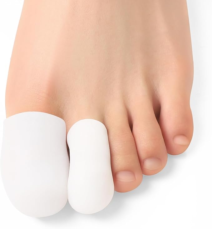Bukihome 12 PCS Toe Protectors, Silicone Toe Caps to Cushion Toe Blister, Corn, Callus, Hammer Toes,Great for Running, Walking, Stop Toe Pain (White,Multi-Size)