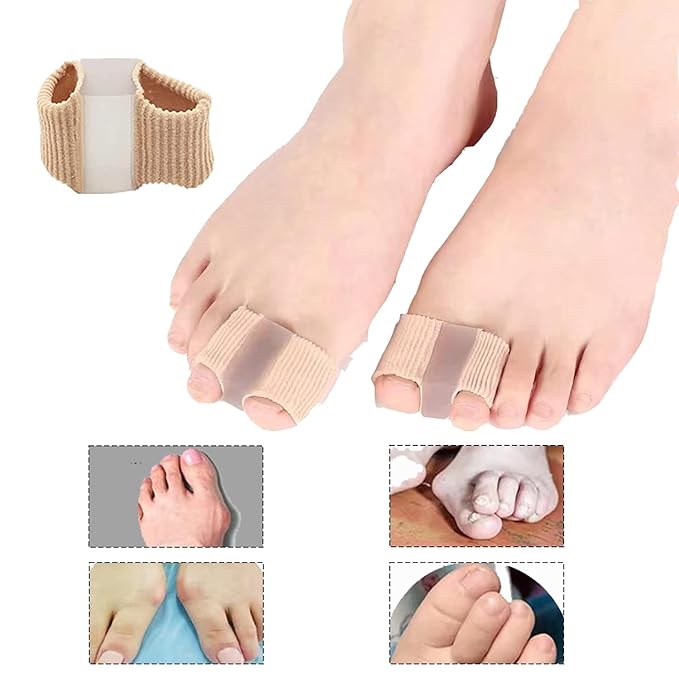4 Packs Bunion Corrector Toe Separators for Overlapping Toes Women & Men, Gel Toe Spacers Bunion Corrector with 2 Loops for Feet, Hammer Toe Straightener for Big Toe