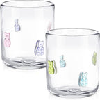 SiliFine 2 Pcs Bear Icon Juice Glasses - 14oz Candy Bear Stemless Wine Drinking - Image 2