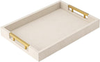 Beige Faux Leather Serving Tray by SYYSY