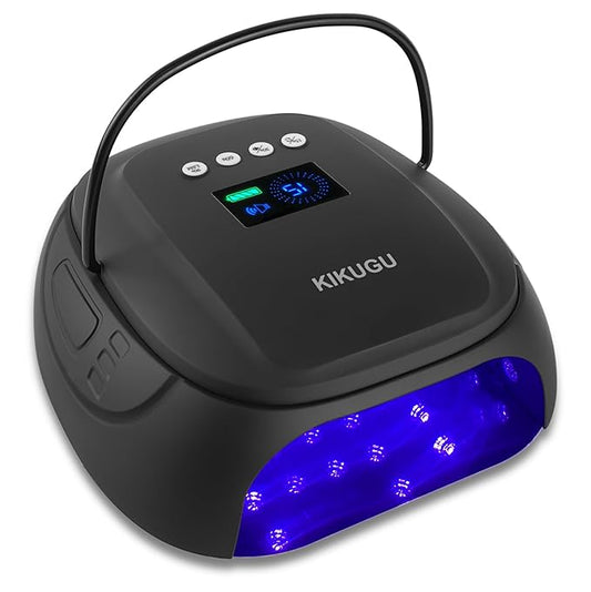 Cordless UV LED Nail Lamp,126W Rechargeable Nail Dryer for Gel Nails,Fast Curing Lamp Manicure,Pedicure,Ideal for Nail Salon(Black)
