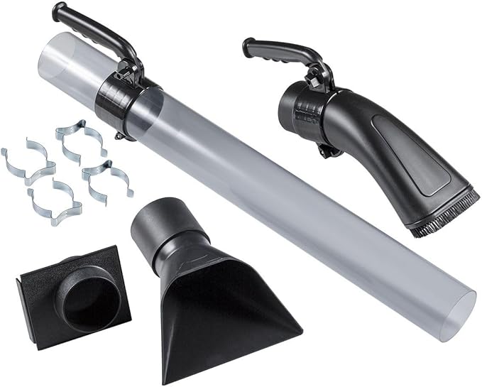 4 Inch Dust Collection 6-Piece Wand Set, For 4" Dust Collection Hose, Includes Tube, Floor Nozzle, Brush Nozzle, Blast Gate, Coupler & Clips