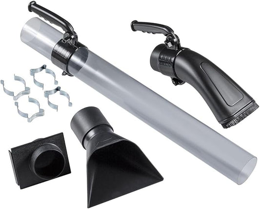 4 Inch Dust Collection 6-Piece Wand Set, For 4" Dust Collection Hose, Includes Tube, Floor Nozzle, Brush Nozzle, Blast Gate, Coupler & Clips