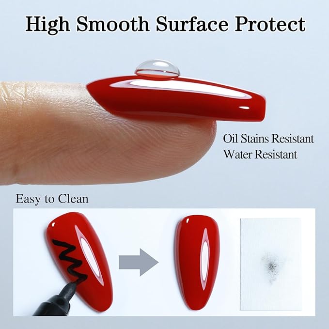 Double Rhythm 2 Pcs 15ML No Wipe Gel Top Coat and Base Coat Set Clear Glossy Gel Polish Kit Soak Off LED (2Pcs Top Coat)