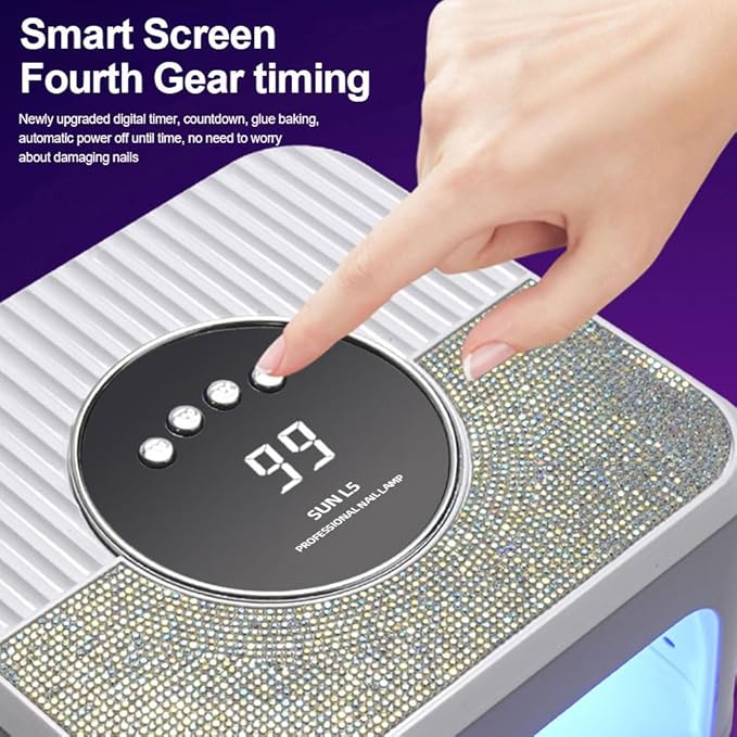 LimeGirl UV LED Nail Lamp Kit for Gel Polish Professional Fast Curing White Dryer Light Set with Protection Gloves Cordless Rechargeable Nail Art Cure Machine for Manicure Pedicure at Home and Salon