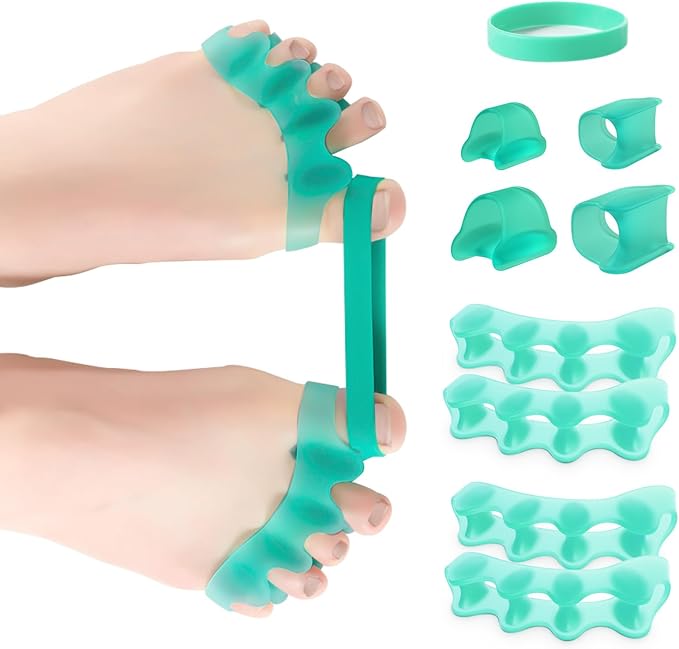 Hammer Toe Corrector Toe Spacers - 9 Pack Gel Toe Spreaders - Toe Straighteners Realign Bent, Curled, Crooked, Claw, Hammer Toes - Toe Stretchers for Men and Women
