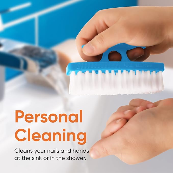 Nail Brush for Cleaning Fingernails, Nail Scrubber Brush, Toe Foot Hands Fingernail Brush Cleaner- Small Scrub Brush- All-Purpose Stiff Cleaning Brush (12 Pack, Blue)