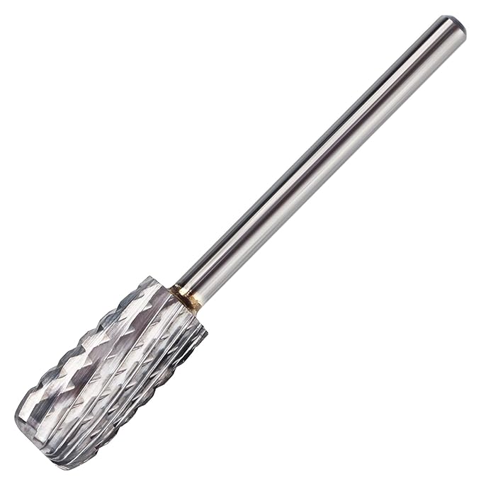 QUNZHAO Nail Drill Bits Dust Droof Bit Tungsten Steel Fast Remove Acrylic or Hard Gel 3/32" Shank - Manicure, Nail Art, Drill Machine Accessories (2X Extra coarse-2XC, Silver)