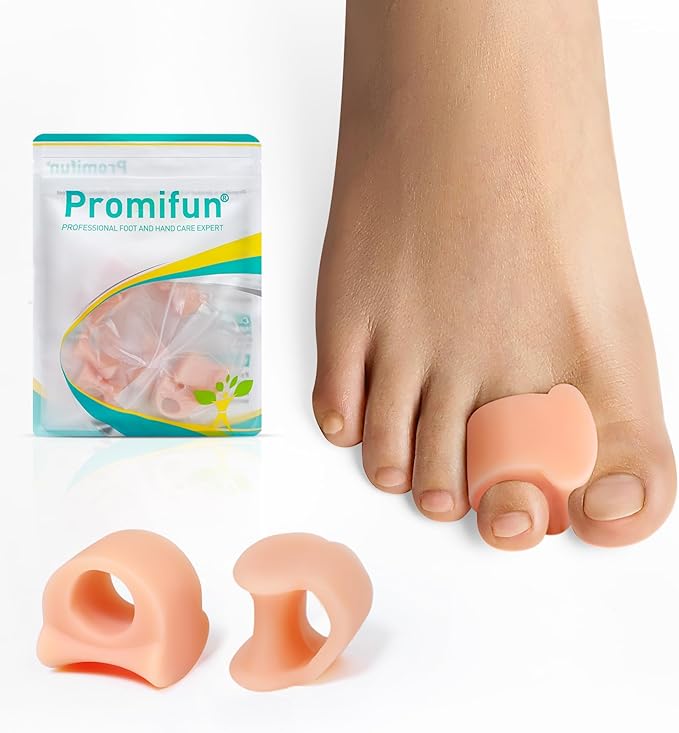 Toe Separators for Women Gel Toe Separators for Overlapping Toes, Bunions, Big Toe Alignment, Corrector and Spacer, Preventing Rubbing Relieve Pressure (Large, 12 Pack, Beige)
