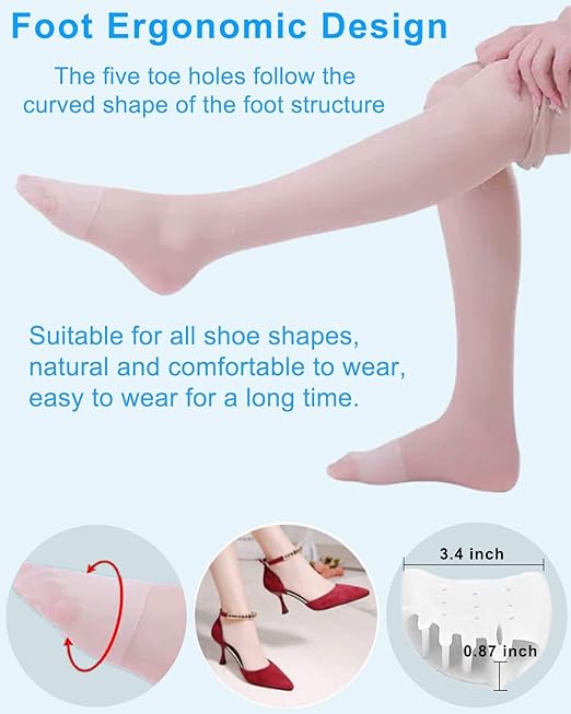 4 Pairs Metatarsal Gel Pads Toe Spacers Separators to Correct Bunions, Forefoot Pads, Hammertoe Corrector Big Toe Straighteners for Women Men Foot Pain Relief