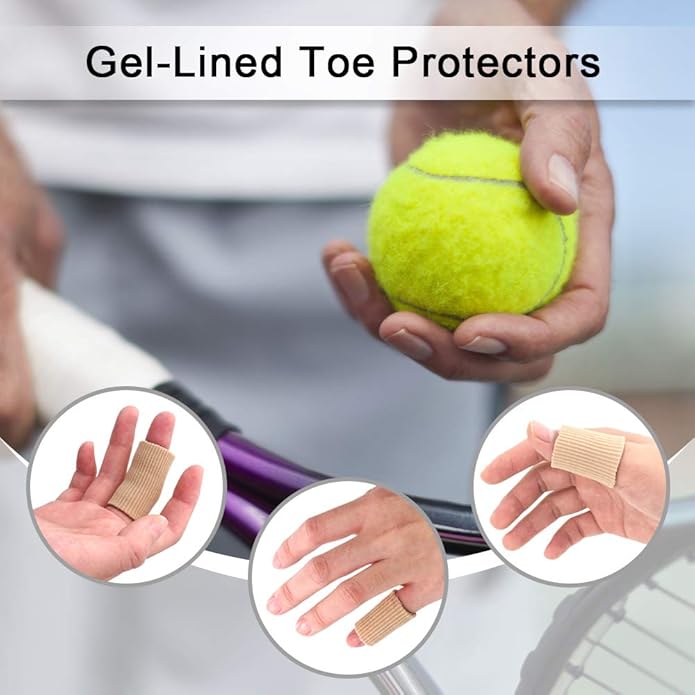 Dr. Foot's Toe Tubes-3 Pcs-Fabric Sleeve Protectors with Gel Lining Pad The Toes to Prevent Corn, Callus & Blister-Bunions Sore Corns Hammertoes Gel Toe Separators Protector