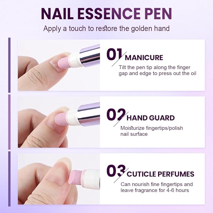 Yilia 2025 Upgrade 3-in-1 Nail Care Pen, Cuticle Oil Pen & Pusher with Ceramic Tip, Softening & Strengthening Nail Care (2 Pack)