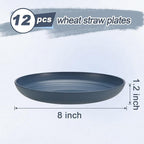 HEYCOME 12 Pcs Unbreakable Deep Dessert Plates Set, 8 inch Reusable Plastic - Image 2