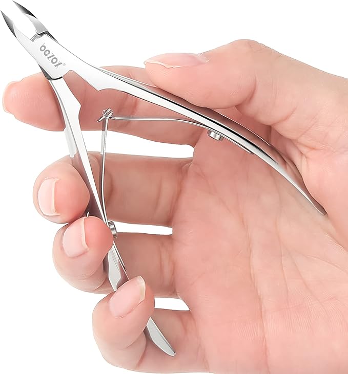 BEZOX Cuticle Trimmer 4mm Jaw, High-Density Stainless Steel Cuticles Clipper, Manicure Nipper Gift for Women, Nickel Plated, 1PCS