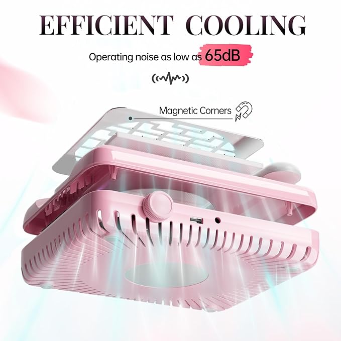 krofaue Wireless Nail Dust Collector with Arm Rest - Quiet Rechargeable Nail Vacuum Dust Collector for Salon & Home 40 Speeds Adjustable with Digital Display, Replaceable Filter & Brush