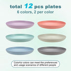 HEYCOME 12 Pcs Unbreakable Deep Dessert Plates Set, 8 inch Reusable Plastic - Image 3