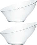 PLASTICPRO Disposable Angled Plastic Bowls Round Medium Serving Bowl, Elegant by PLASTICPRO