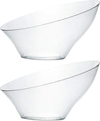 PLASTICPRO Disposable Angled Plastic Bowls Round Medium Serving Bowl, Elegant by PLASTICPRO