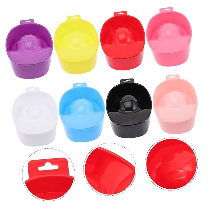 Housoutil Manicure Bowls for Soaking Bulk 8pcs Nail Art Bowls Warm Water Compatibility