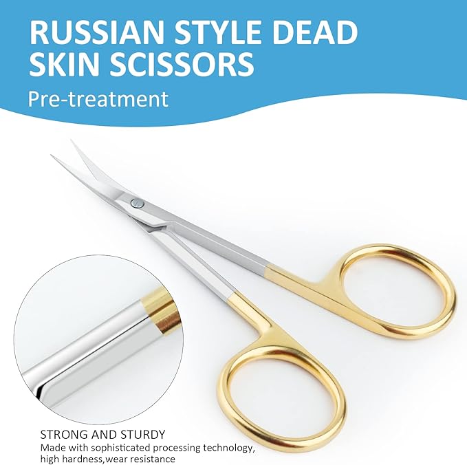 Qunzhao Cuticle Scissors for Women and Men Curved Stainless Steel with Tip Grooming Blades Manicure Nail for Dry Skin Nail Scissors (4)