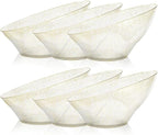 BESTVIP 54 Oz Clear with Gold Glitter Plastic Angled Serving Bowls, 12 Pack | by Bestvip