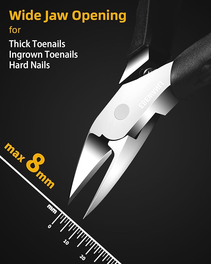 Straight Nail Clipper, Heavy Duty Straight Toenail Clippers for Thick Toenails or Ingrown, Stainless Steels Toe Nail Nipper Cutter with Non-Slip Handle for Seniors, Men, Women