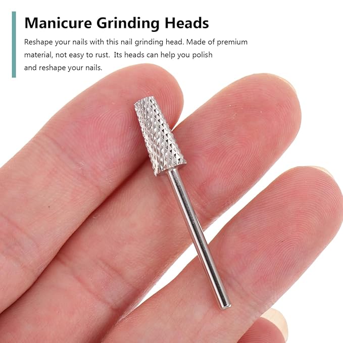 minkissy 3pcs Nail Art Tungsten Grinding for Manicure Lightweight and Sturdy Polishing Bit Multi-purpose Tool for Natural and Artificial Nails Easy Installation for Beginners