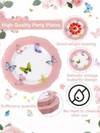 20PCS Pink Butterfly Plates - Image 3